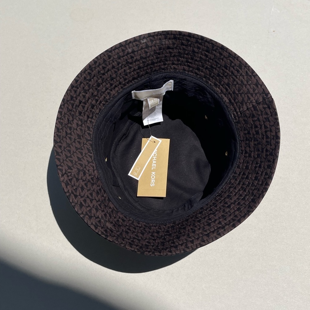 (new+tag) Michael Kors bucket hat MK monogram brown black one size fits all (OS) - Picture 5 of 7